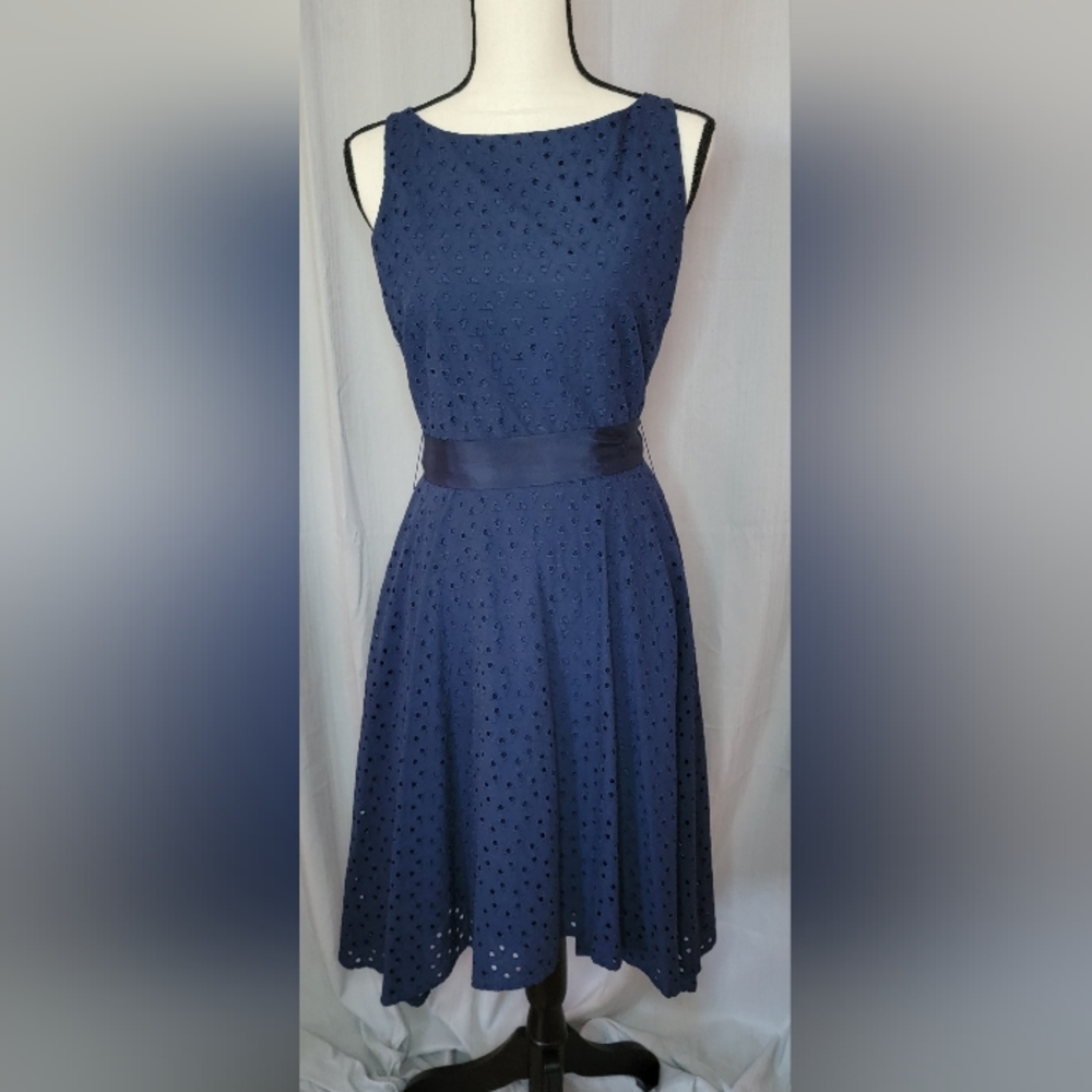 BB Dakota Lilyana Navy Blue Embroidered High-Low Dress Size 6